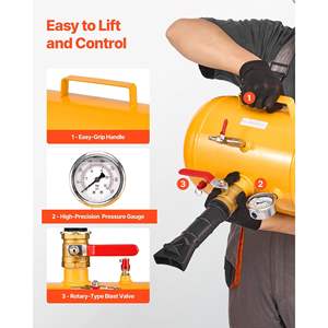 Gonfleur de pneus jaune robuste 87-116 PSI, 5 gallons/18,9 L, pour camionnette, tondeuse à gazon, VR, réparation de pneus, outil 87-116 - Product Image 4