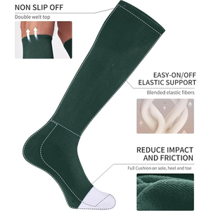 Wholesale <b>Knee</b> <b>High</b> Socks Solid Green 100% Cotton Breathable Knitted Soccer Baseball Softball Sports Summer Customize Adults - Product Image 4