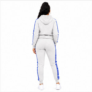 ชุดฮู้ดดี้และกางเกงจ็อกเกอร์ผ้าฟลีซสำหรับผู้หญิง Zeta Phi Beta สีน้ำเงิน ลายตัวอักษรแถบข้างลำตัว ชุดลำลองใส่ได้ทุกฤดู ชุดเซ็ต 2 ชิ้น - Product Image 5