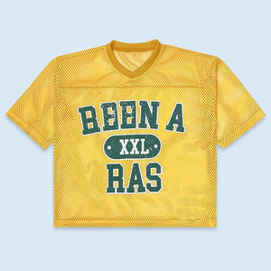 American Football Jersey Custom OEM Manufactures Streetwear Polyester Vintage Sports Man Boxy Soccer T-Shirt Retro <b>Mesh</b> - Product Image 1