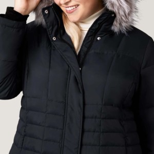 Abrigo largo con capucha para mujer, talla grande, chaqueta acolchada de invierno, color sólido, manga larga, grueso, cálido, estilo casual - Product Image 4