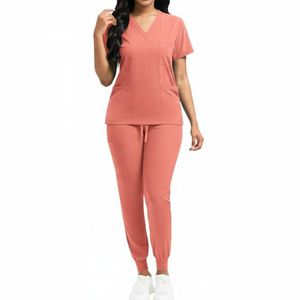 Custom Medical Nurse Uniform <b>Set</b> Stand Collar Hospital Scrubs with Logo and Colors High Quality Scrub Uniforms <b>Sets</b> - Product Image 1