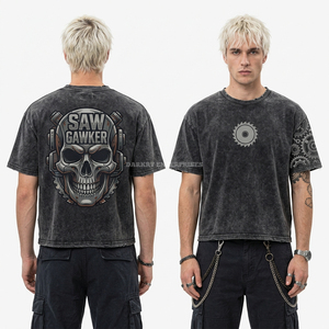 T-shirt à capuche personnalisé motif crâne floral couleur sable naturel 260 GSM – Fabricant de sweats à capuche et tee-shirts pour hommes – Fournisseur de vêtements streetwear - Product Image 3