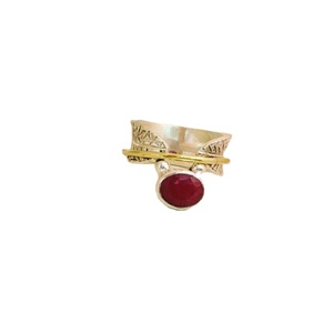 Ruby Gemme Deux Tone Anneau 100% 925 Sterling Argent De Luxe de Haute Qualité En Gros Prix À La Mode Et à la mode Ruby Anneau - Product Image 1