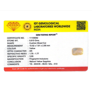 Loose 3.05 Carat Oval Cut Yellow Sapphire Gemstone for Fine Jewelry - Product Image 4