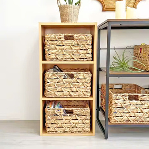 NHAT MINH Brand Woven Seagrass <b>Square</b> Storage <b>Basket</b> Eco-Friendly Handmade Towel Clothing Organizer 6-10L Capacity Flexible - Product Image 6