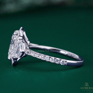 Anillo de Diamante Cultivado en Laboratorio con Corte Radiante Cadillac de 3.26 Quilates, Color D E, Oro Amarillo o Blanco Sólido de 9k, 10k, 14k, 18k, para Boda o Compromiso - Product Image 2