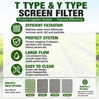 Sistem Filter Air Irigasi Tetes Plastik 120Mesh 2-3 Inci Aliran Besar untuk Pertanian Rumah Kaca Tipe Y T H