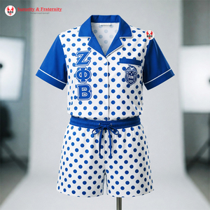 ชุดนอนผ้าซาตินแขนสั้น 2 ชิ้น สำหรับฤดูใบไม้ผลิและฤดูใบไม้ร่วง ยี่ห้อ Zeta Phi Beta Sorority ขายดี |   ชุดนอนผู้หญิง ชุดนอนสตรี - Product Image 6