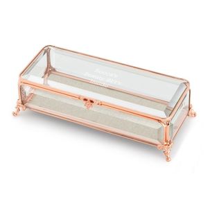 Boîtes de rangement décoratives en métal et verre faites à la main et personnalisées avec cadre métallique pour organiser les bijoux, boîtes à bijoux en verre - Product Image 3