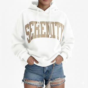 Sweat à capuche oversize pour femme, pull décontracté d'hiver en polaire douce à manches longues, coupe décontractée, style streetwear moderne - Product Image 1