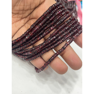 Cuentas de Piedras Preciosas de Alta Calidad para la Elaboración de Joyería, 17 Pulgadas, Granate Rojo Natural, Forma de Neumático Heishi Lisa, Tamaño 6-7 mm - Product Image 1