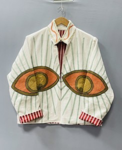 Veste en velours de coton Evil Eye, Manteau artisanal brodé à la main Suzani, Vêtement d'extérieur de luxe bohème - Product Image 5