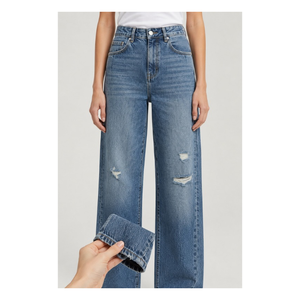 <b>Women</b> denim <b>jeans</b> for <b>women</b> stylish high waist wide leg straight fit skinny stretch casual blue denim trousers everyday fashions - Product Image 3