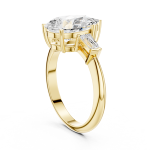 Anillo de Compromiso Aries Jewel de Lujo con Diamante Cultivado en Laboratorio de 3 Quilates, Corte Pera, Grado E VS, Oro Sólido de 14K, Joyería Fina para Regalo - Product Image 3