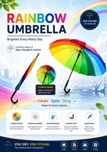 Premium Quality Printed White Promotional Umbrella-Custom Logo Lightweight Waterproof & Windproof Compact <b>Folding</b> Pongee Fabric - Product Image 3
