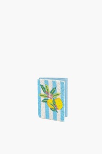 Portefeuille de voyage en cuir PU brodé de perles fait main avec bouton, motif citron, paillettes et perles, porte-cartes et porte-documents - Product Image 2