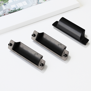 Precio al por mayor Tirador de dedo minimalista negro de aleación de zinc para muebles de cocina, armarios, cajones de baño, mesitas de noche y decoración - Product Image 2