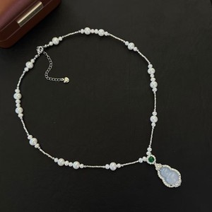 Collier en pierre d'agate fait à la main pour femmes, version coréenne, simple, coloré, nouveau, couleurs mélangées, grand sac, pendentif fin - Product Image 1