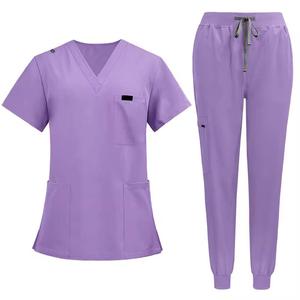 Tenue Médicale Infirmière Femme : Ensemble Blouse et Pantalon Col V Personnalisable avec Logo, Poches, en Coton – Idéal Hôpital - Product Image 1