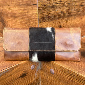 2024 nouveau portefeuille long en cuir de vachette de haute qualité à trois volets pour les femmes de luxe en cuir véritable porte-carte de crédit pochette de créateur - Product Image 3