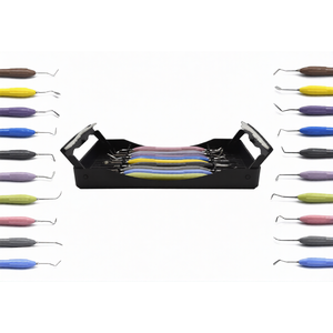 Kit de Instrumentos Dentales CE de 10 Piezas, Juego de Instrumentos de Restauración de Composite de Acero Inoxidable, Manual, con Empuñadura Ergonómica de Silicona - Product Image 5