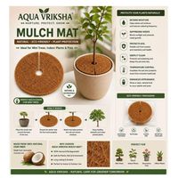 AQUA VRIKSHA 100% Alas Mulsa Sabut Kelapa Alami 12 Inci |   Cincin Mulsa Tanaman Biodegradable untuk Pengendalian Gulma & Penahan Kelembapan