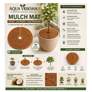 AQUA VRIKSHA Tapis de paillis en fibre de coco 100% naturelle 12 pouces |   Anneau de paillis végétal biodégradable pour le contrôle des adventices et la rétention de l'humidité - Product Image 4
