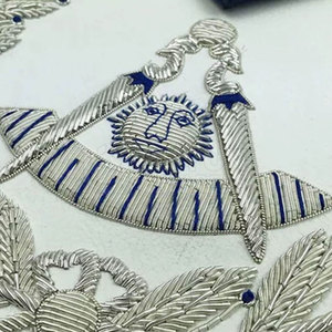 Delantales de cuero para masonería, bordado personalizado, hechos a mano, ajustables, duraderos, lavables, con broche de seguridad - Product Image 4