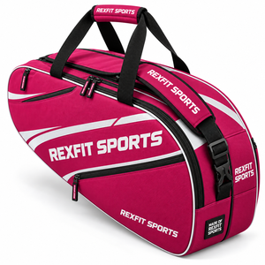 Sac de raquette de sport personnalisé avec poches zippées, poignées robustes, bandoulière et grand espace de rangement pour équipement de terrain - Product Image 1