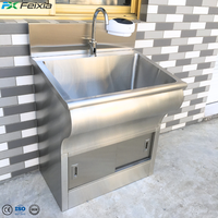 Évier de lavage des mains électrique neuf en acier inoxydable à commande au genou avec capteur automatique pour salle blanche de laboratoire hospitalier