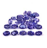 Tanzanite 100% naturelle traitée thermiquement, taille ovale 5x3mm, facettée, bleue pleochroïque, effets optiques spéciaux, 0,25 carat, pierre libre pour bijoux DIY