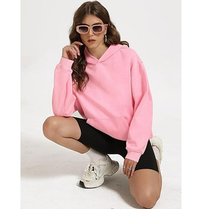 Sudadera con Capucha Personalizada ODM Rosa con Logotipo Frontal, Sudadera de Felpa de Algodón Premium para Hombre y Mujer, Ecológica, Informal, de Invierno, 370g, Resistente al Viento - Product Image 5