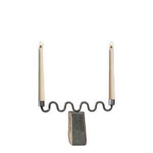 เชิงเทียนโลหะแบบคู่ดีไซน์คลื่นทันสมัยเชิงเทียนโลหะที่มีเอกลักษณ์ของตกแต่งโต๊ะแบบร่วมสมัยที่กลางโต๊ะงานแต่งงานสุดหรู - Product Image 1