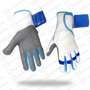 New Design Adult Long Cuff Customized Leather Catcher Baseball Softball Batting Gloves Full Finger New Baseball Season Wholesale - Product Image 2