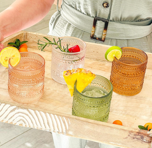 Verres à cocktail, à eau ou à jus rétro vintage en verre, cadeau <span class=keywords><strong>de</strong></span> luxe pour hôtesse ou <span class=keywords><strong>de</strong></span> déménagement, verre à vin gaufré - Product Image 5