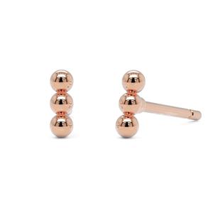 Pendientes Minimalistas de Barra Esférica de Oro Sólido 9K 10K 14K 18K, Joyería Elegante y Delicada para Uso Diario, Regalo para Mujeres y Niñas - Product Image 2