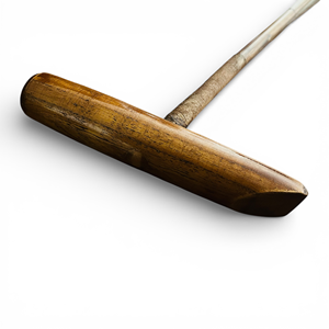 AB - Mazo de polo antiguo de los años 1900 - Restaurado, encerado y envejecido - Mango de cuero - Acabado marrón antiguo en la cabeza y el eje - Palo de 48 pulgadas - Product Image 2