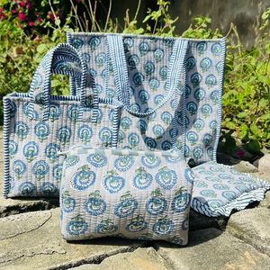 <b>Boho</b> Floral Embroidered Canvas Tote <b>Bag</b> for Women Shopping All Seasons - Product Image 3