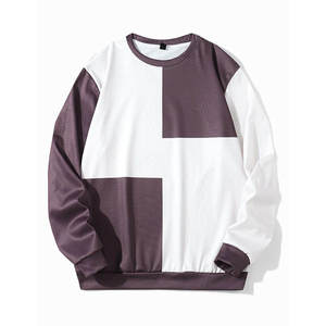 Sweat-shirt à col rond pour homme, coupe ample, color-block, tricoté, décontracté, pour l'automne - Product Image 1