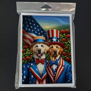 All American Labrador Retriever Whimsical A7 Carte de vœux Pack de 8 cartes vierges avec enveloppes Taille 5x7 - Product Image 3