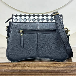 Sac bandoulière élégant en cuir de vachette fait main par un designer, sac à rabat à carreaux, sac à bandoulière style western, vente en gros OEM personnalisée - Product Image 5