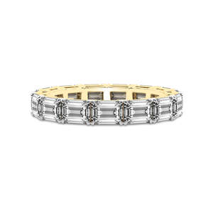 แหวนเพชรเม็ดมรกตสังเคราะห์ทรงคลาสสิค 100% ทองแท้ 14k/18k ยี่ห้อ Maven ดีไซน์แบบ Eternity  คุณภาพ VS1 สำหรับทั้งชายและหญิง - Product Image 3