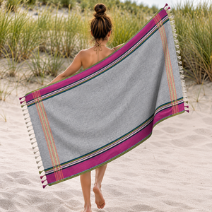 100% Cotton Modern Striped Kikoy Beach <b>Towels</b> Super Absorbent Terry Factory Price Wholesale in India - Product Image 1