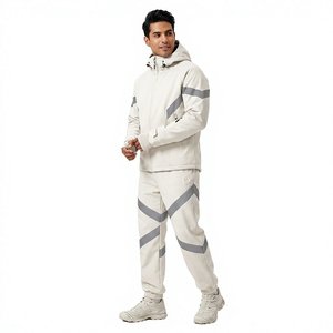 Conjunto Deportivo de Dos Piezas para Hombre AL SWANS INTERNATIONAL, Personalizable, Blanco, con Capucha y Cuello Alto, con Franjas Reflectantes, para Invierno - Product Image 2