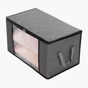 Contenitore Organizer Pieghevole Grande da 60L in Tessuto Intrecciato con 6 Scomparti e Maniglie - Product Image 6
