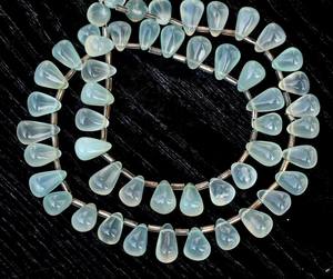 Cuentas sueltas de calcedonia natural en forma de gota, para la fabricación de joyería artesanal, venta al por mayor. - Product Image 6