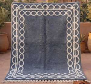 Auténtica alfombra marroquí Beni Ourain hecha a mano personalizada 265cm X 178cm Tapis alfombra para decoración de habitación o puerta - Product Image 5