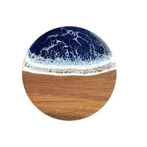 Handmade Modern <b>Resin</b> Wood Coaster Set Natural Wooden Drink Coasters <b>Epoxy</b> Art <b>Table</b> Decor Housewarming Gift Collection 350mm - Product Image 4