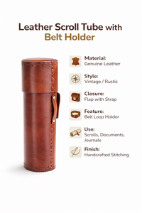 Estuche de Cuero Genuino para Documentos, Estilo Vintage, con Presilla para Cinturón, Organizador Hecho a Mano - Product Image 6